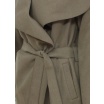 Jemný dlouhý kabát šedý - Detail pasu s opaskem