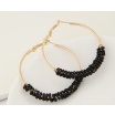 Fashion Jewelery Náušnice kruhy s černými korálky