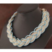 Fashion Jewelery Náhrdelník kroucený modro-zlatý