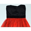 Tally Weijl Plesové šaty červeno-černé vel XXS - Detail vrchní části šatů