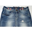Bershka Riflové 3/4 kalhoty - Detail předního dílu